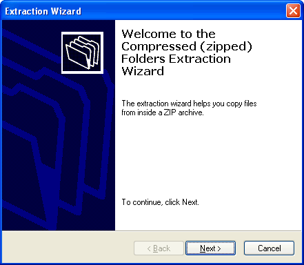 UnZip WinKawaks.zip: Extraction Winzard